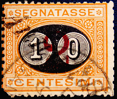 Италия 1891 год . Доплатная . 10 с . Каталог 20,0 €. (1)